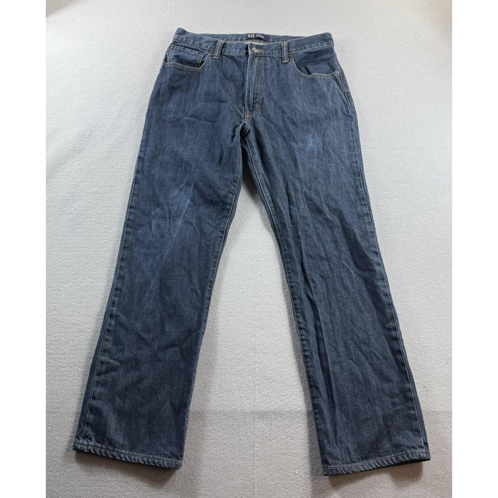 Gap Standard Jeans Mens 32x32 (Fit 32x30) Blue Med Wash Regular Straight Denim